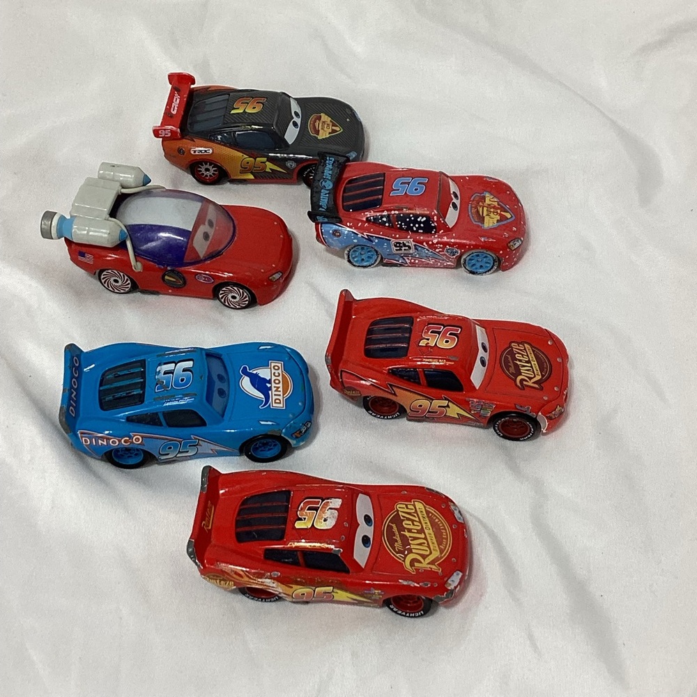 Disney Cars Movie Cars Lot 6 Lightning McQueen Ice Racer Autonaut Dinoco Lot GG - Picture 2 of 8